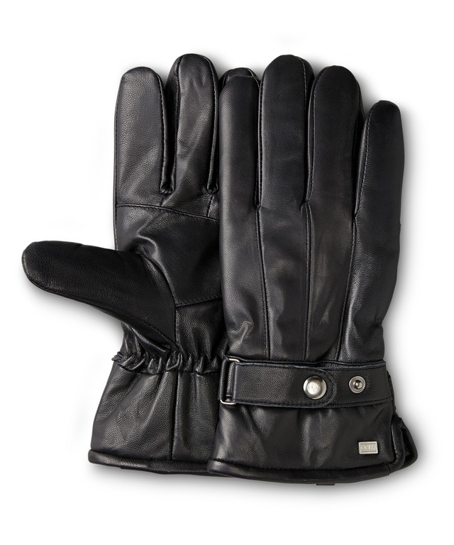 WindRiver Men's Goatskin Leather T-Max Insulated Gloves with Snaps - Black