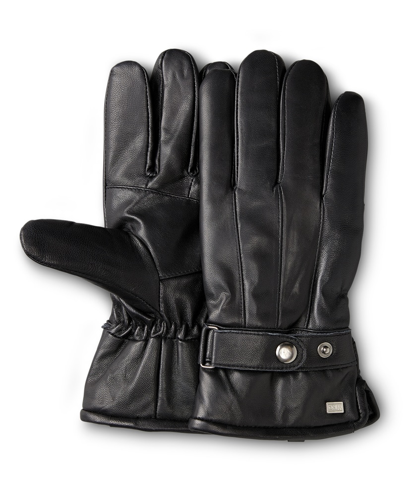 GS1994BK - Black Fleece Lined Goatskin, Top Grain Leather Gloves - The Glove  Warehouse