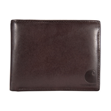 Carhartt Men's Oil Tan Leather Six Card Two Side Pocket Passcase Wallet - Brown Front_Flat