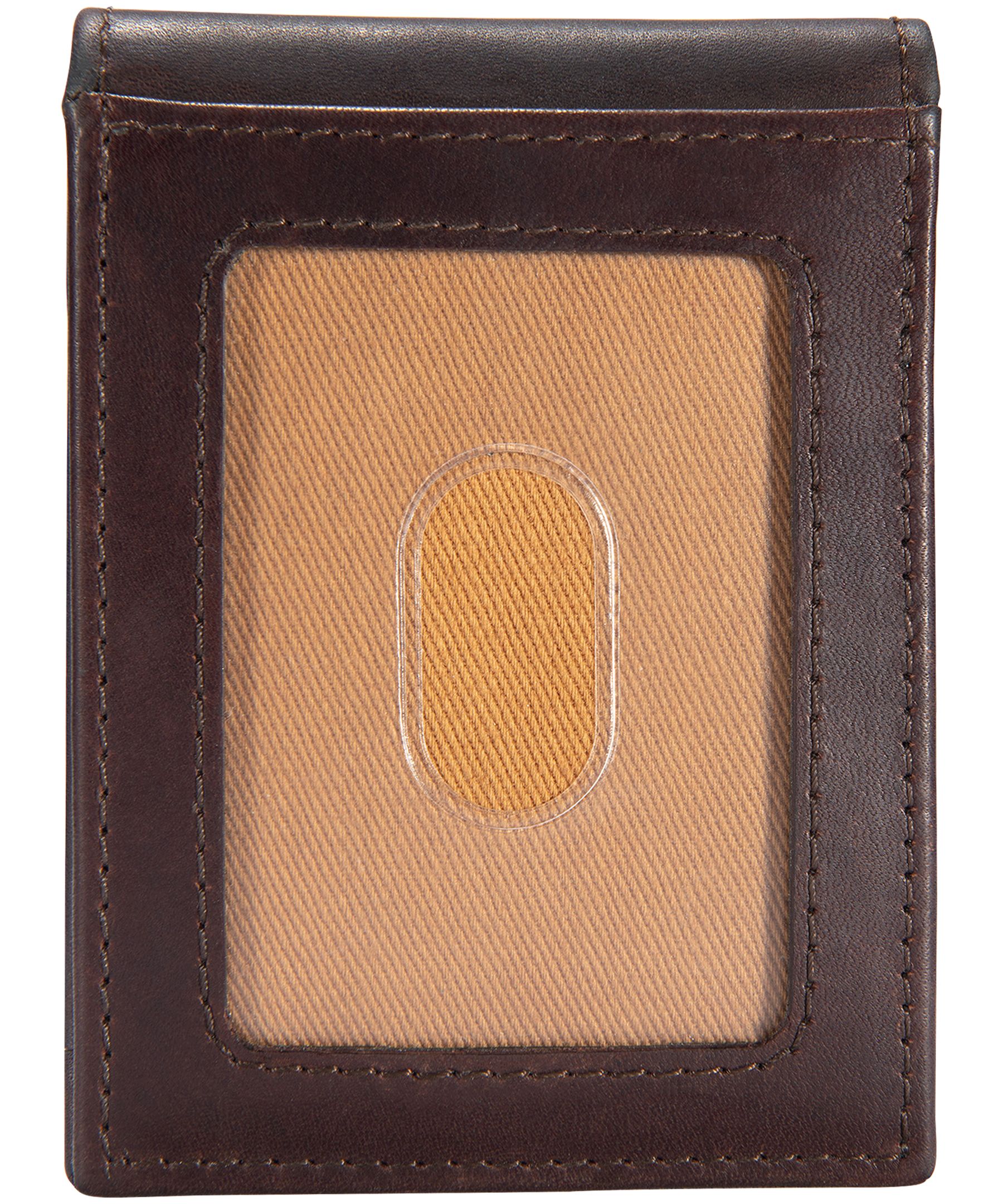 Portefeuille magnétique en cuir huilé et tanné avec attache magnétique pour devises et pochette frontale pour hommes, Carhartt Back_Flat