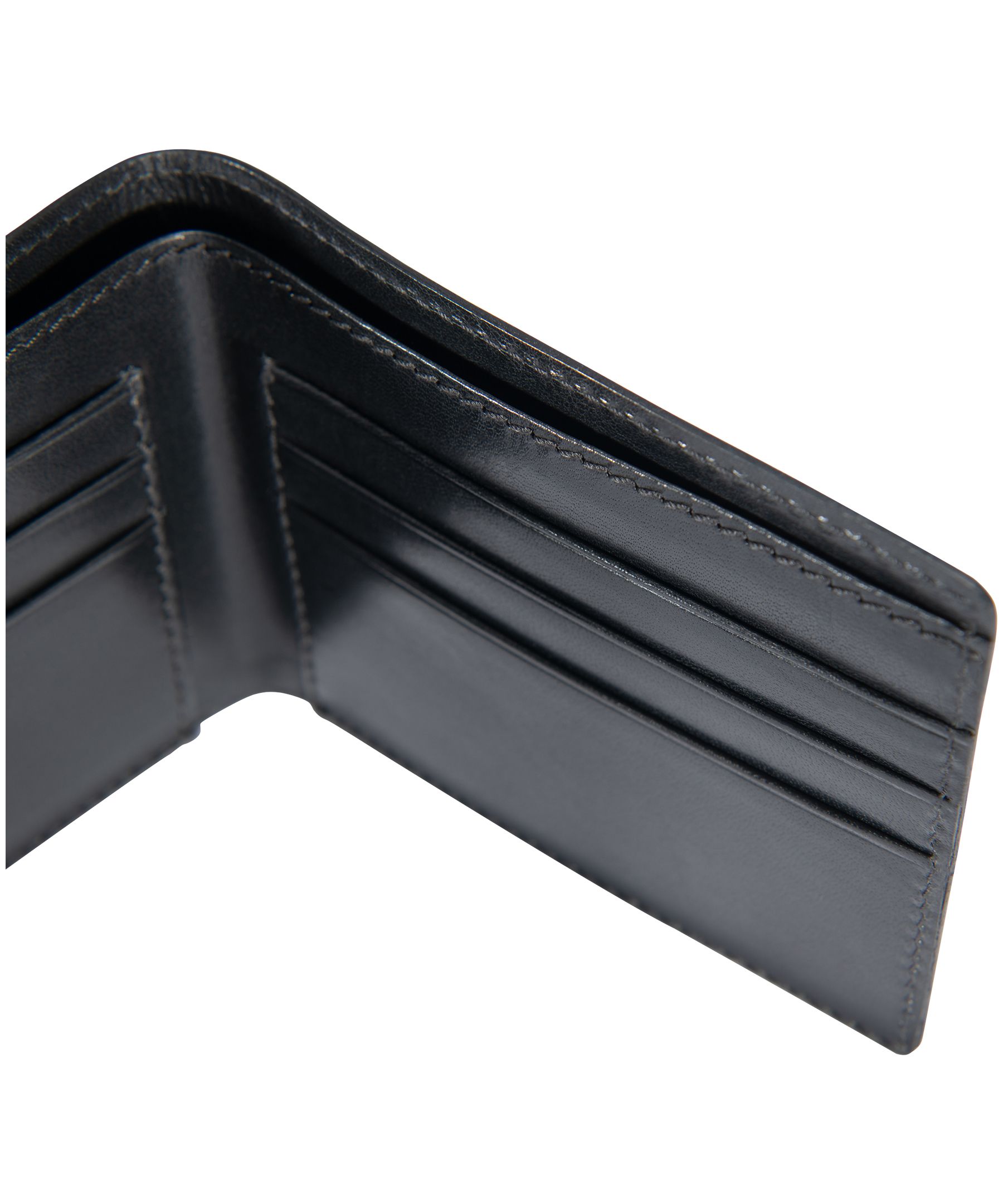 Carhartt Men's Buff Tanned Leather Rough Cut Six Card Pocket Bifold Wallet - Black