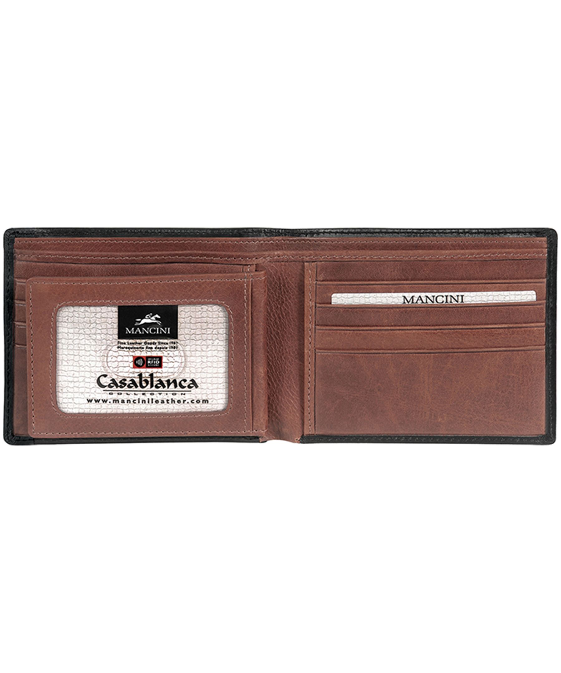 Mancini Leather Goods Men's Casablanca RFID Secure Billfold Wallet