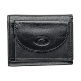 Mancini Leather Goods Men's Equestrian RFID Secure Trifold Wing Wallet Black Front_Flat