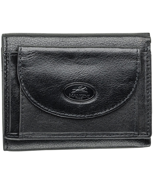 Mancini Leather Goods Men's Equestrian RFID Secure Trifold Wing Wallet
