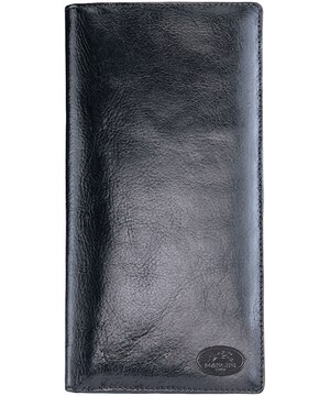 Mancini Leather Goods Men's Equestrian RFID Secure Breast Pocket Wallet Black
