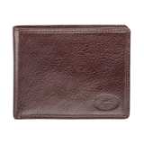 Mancini Leather Goods Men's Equestrian RFID Secure Billfold with Removable Passcase Brown Front_Flat
