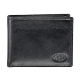 Mancini Leather Goods Men's Equestrian RFID Secure Wallet with Removable Passcase Front_Flat