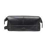 Mancini Leather Goods Men's Buffalo Top Loading Toiletry Kit Black Front_Flat
