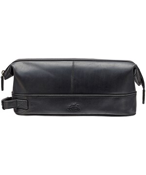 Mancini Leather Goods Men's Buffalo Top Loading Toiletry Kit Black