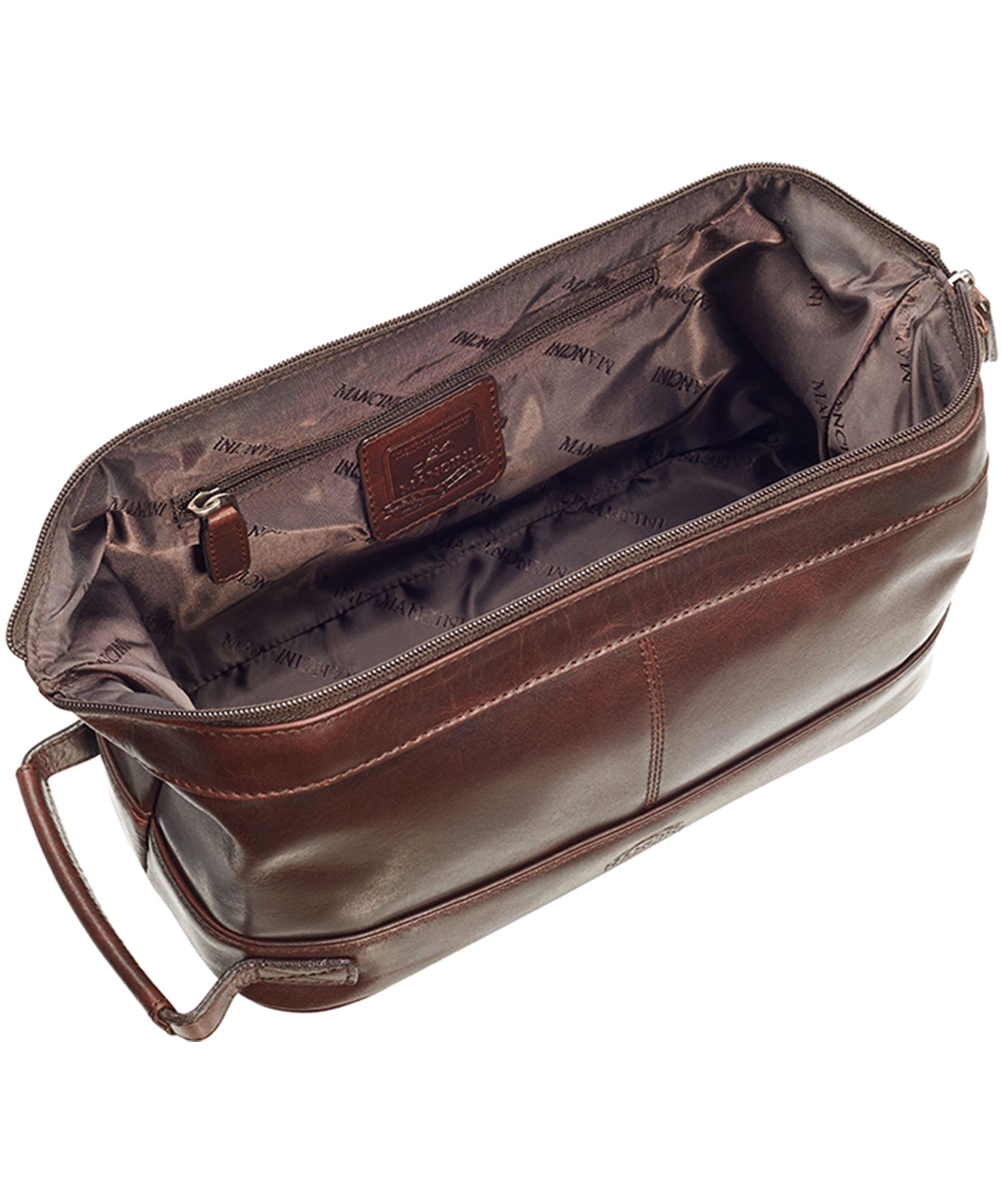 Mancini Leather Goods Men's Buffalo Top Loading Toiletry Kit