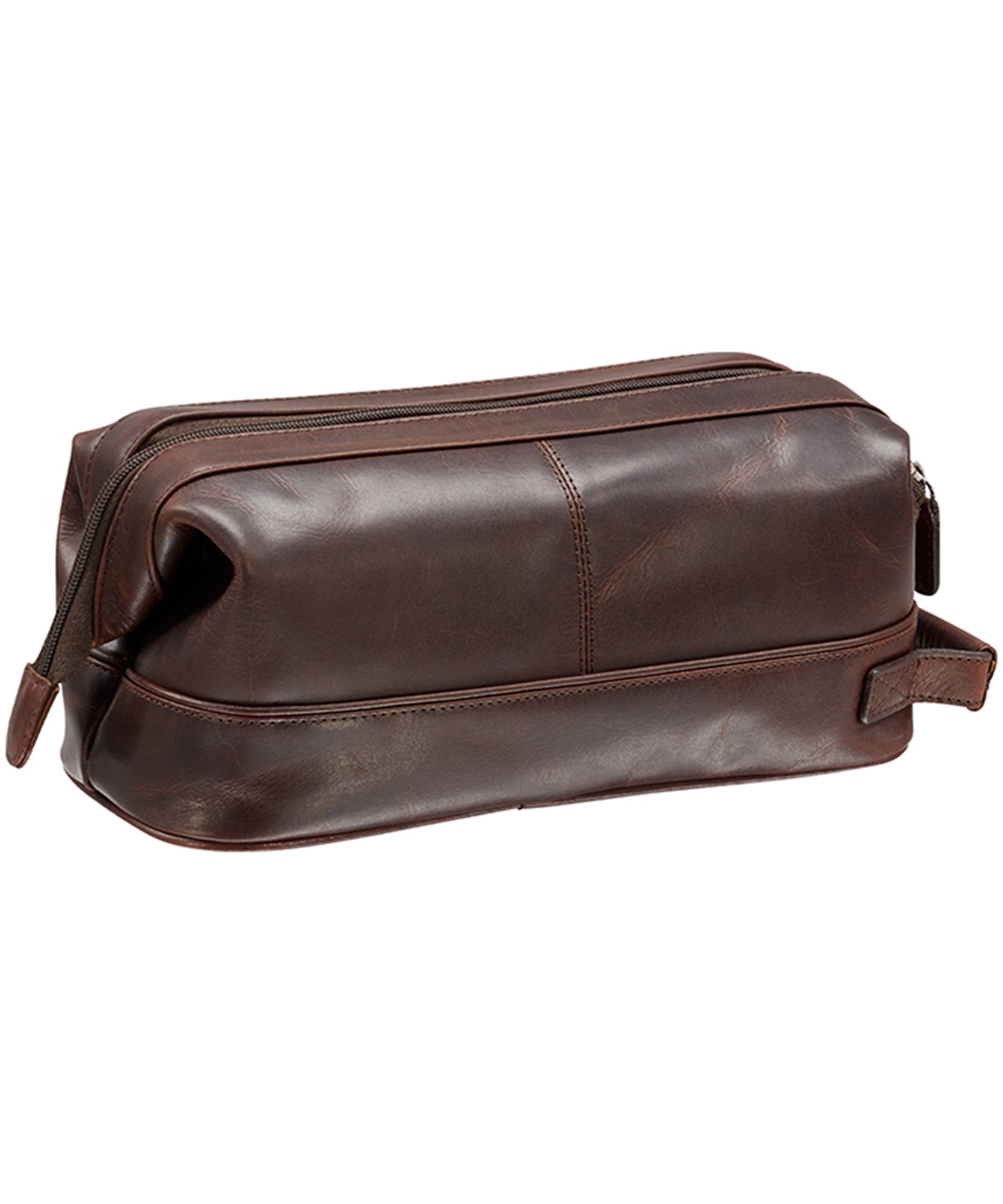 Mancini Leather Goods Men's Buffalo Top Loading Toiletry Kit