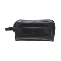 Mancini Leather Goods Men's Buffalo Double Zip Toiletry Kit