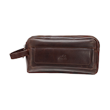 Mancini Leather Goods Men's Buffalo Double Zip Toiletry Kit Front_Flat