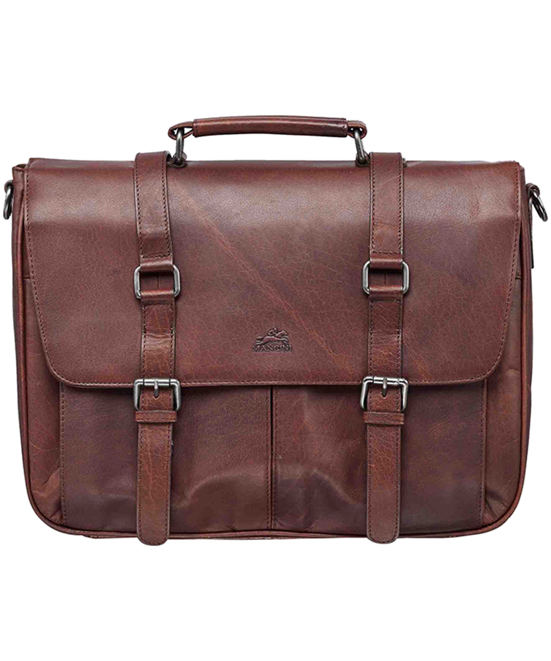 Mancini Leather Goods Men's Buffalo Laptop Briefcase Black