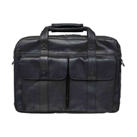 Mancini Leather Goods Men's Buffalo Laptop Briefcase Black