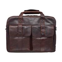 Mancini Leather Goods Men's Buffalo Laptop Briefcase Black Front_Flat