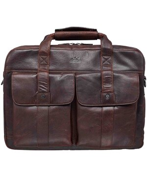 Mancini Leather Goods Men's Buffalo Laptop Briefcase Black