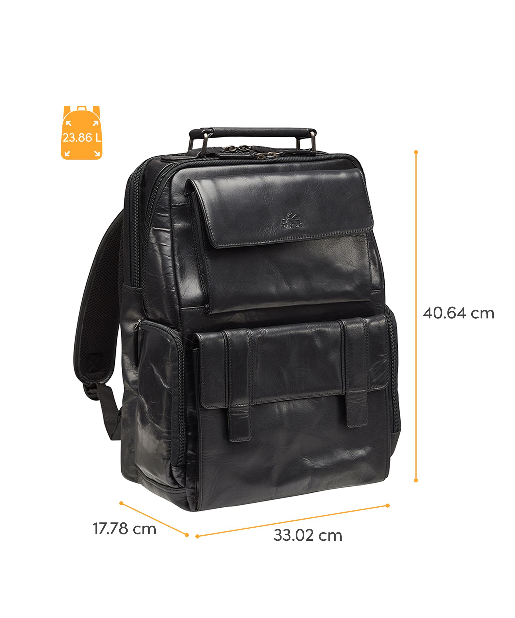 Mancini Leather Goods Unisex Buffalo Backpack with Laptop Compartment Brown