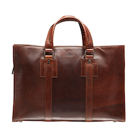 Mancini Leather Goods Unisex Buffalo Laptop Tote Bag Brown