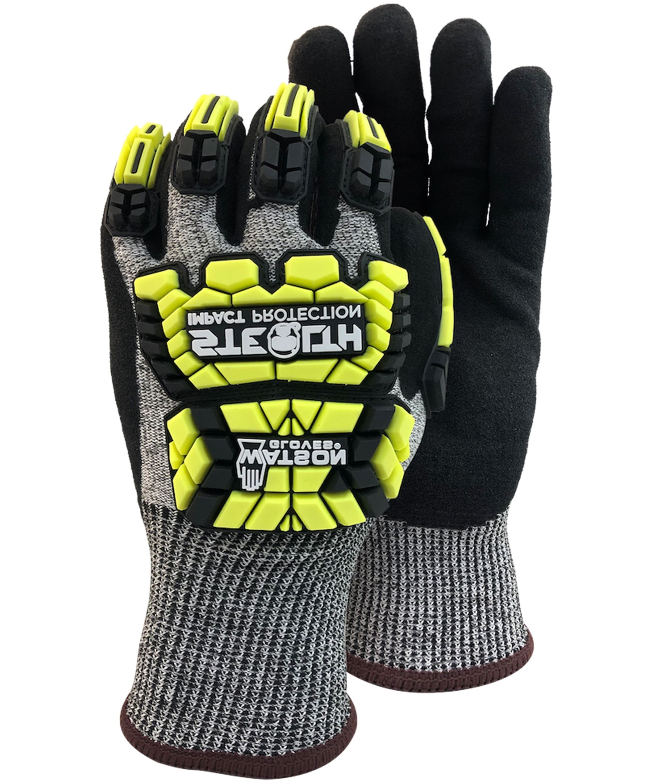 Watson Gloves Men's Stealth Hellcat Cut Resistant Work Gloves - Yellow Black
