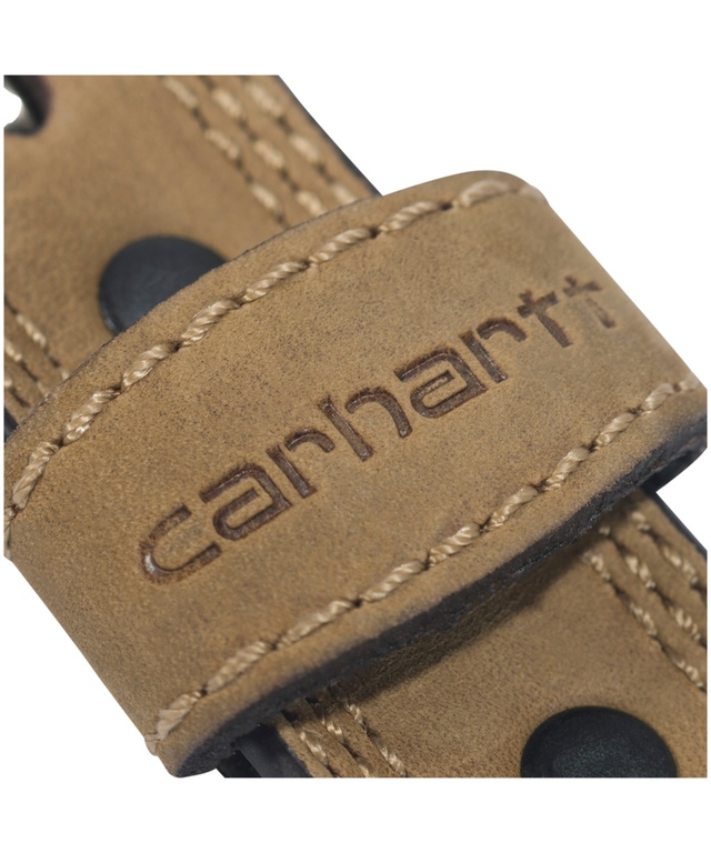 Carhartt Men's Leather Work Belt with Antique Nickel Buckle Brown Marks