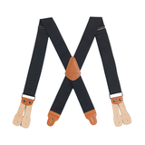 Carhartt Men's Dungaree Adjustable Rugged Flex Suspenders with Buttons - Black Front_Flat