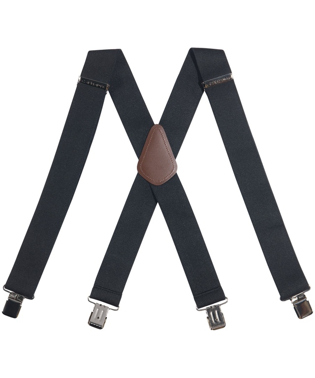 Carhartt Men's Utility Rugged Flex Adjustable Suspenders - Black Front_Flat