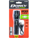 Dorcy USB Rechargeable Aluminum Flashlight - 200 Lumen Front_Flat