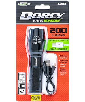 Dorcy USB Rechargeable Aluminum Flashlight - 200 Lumen
