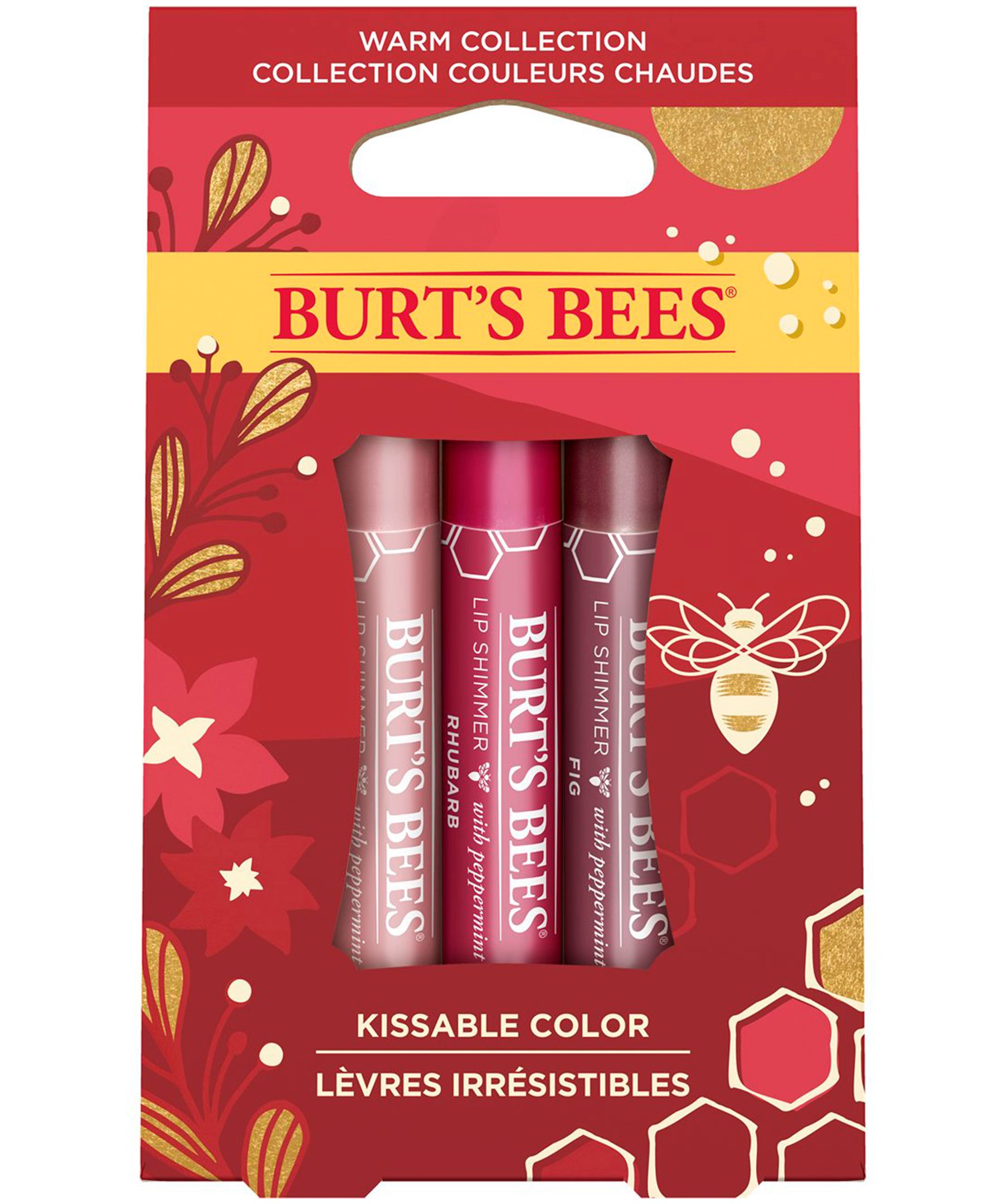 Burts Bees Unisex 3 Pack Holiday Kissable Lip Shimmer