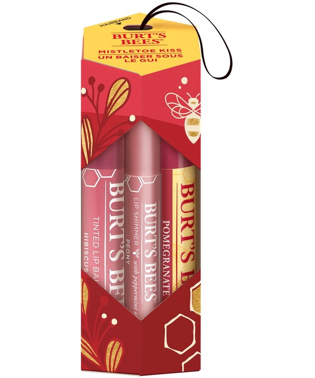 Burts Bees Women's Holiday Mistletoes Kiss Lip Balm - 3 Piece Set Front_Flat