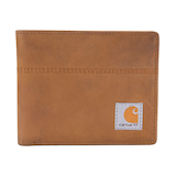 Carhartt Men's Saddle Leather Bifold Wallet - Brown Front_Flat