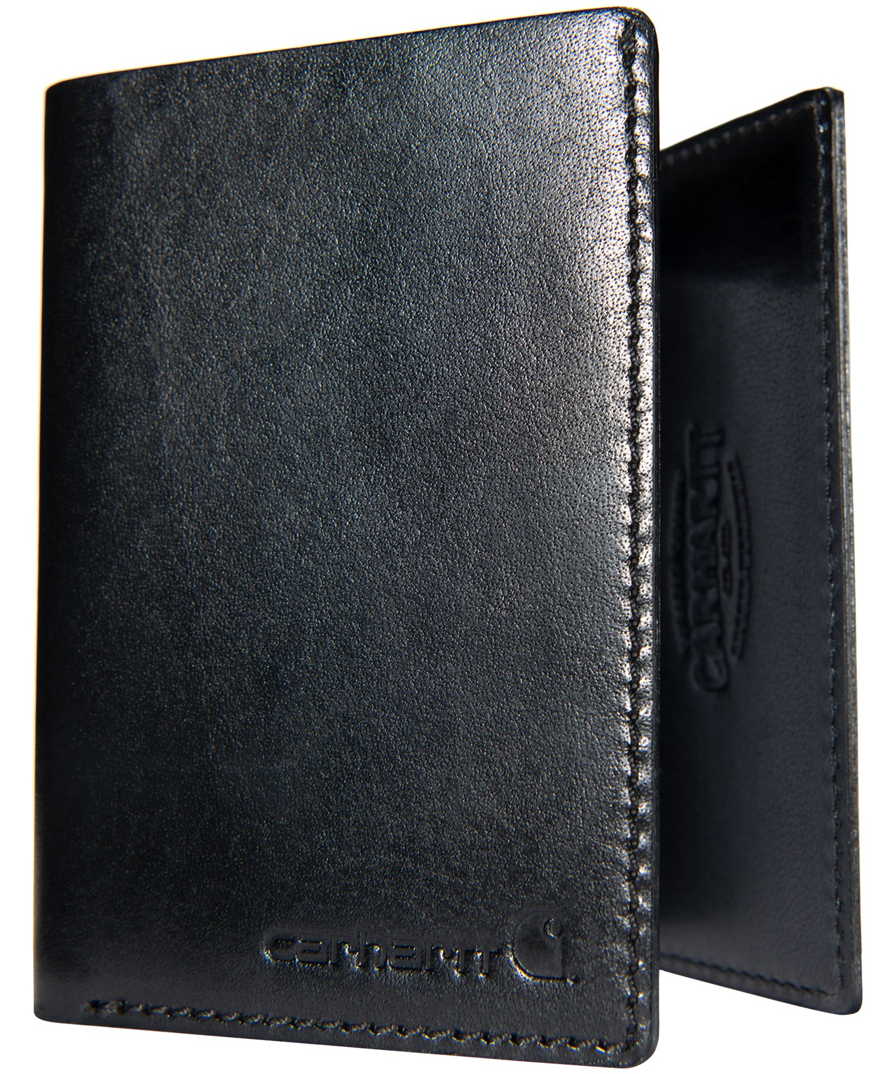 Carhartt Men's Rough Cut Trifold Wallet - Black Front_Angled_Left
