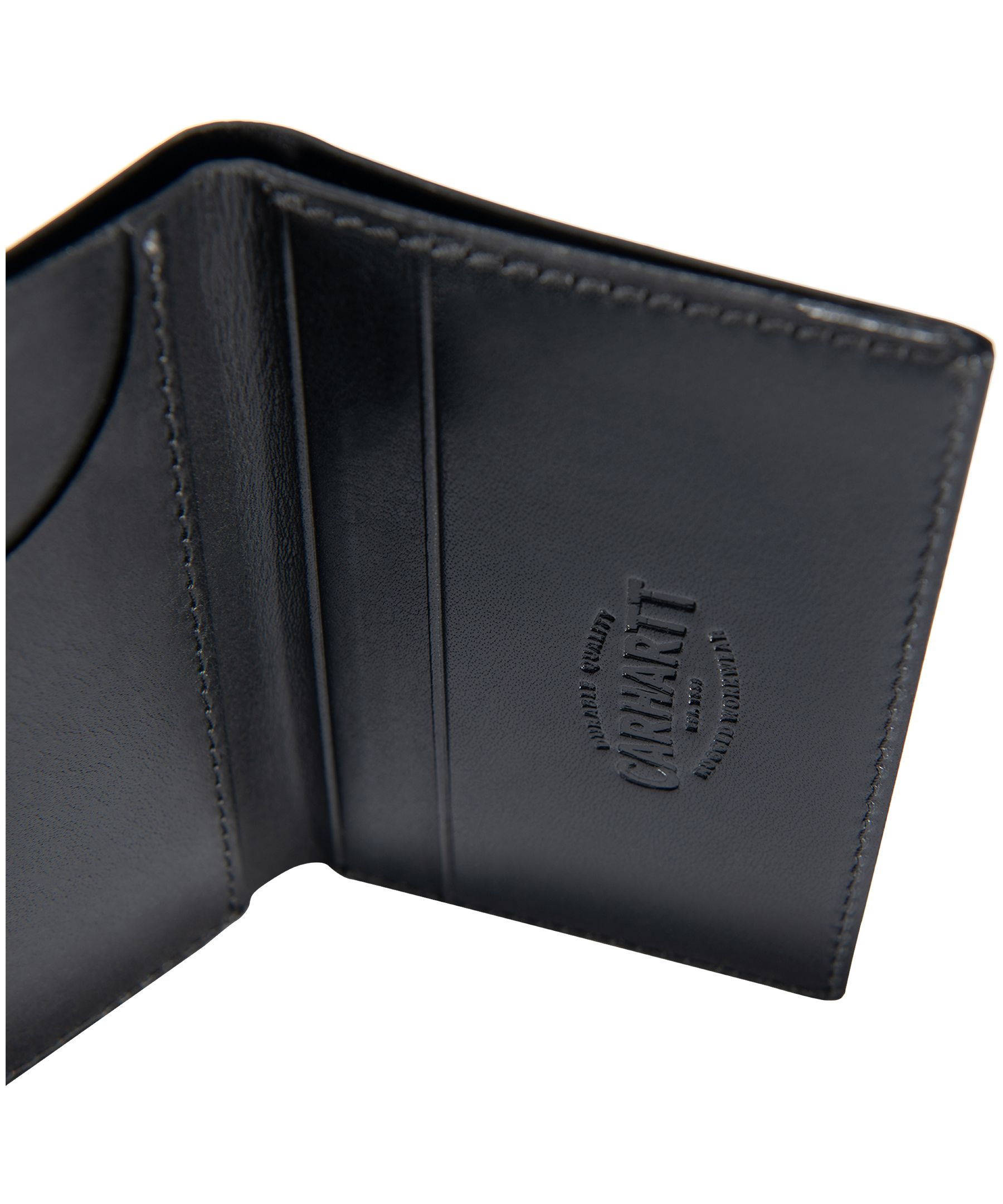 Carhartt Men's Rough Cut Trifold Wallet - Black CloseUp