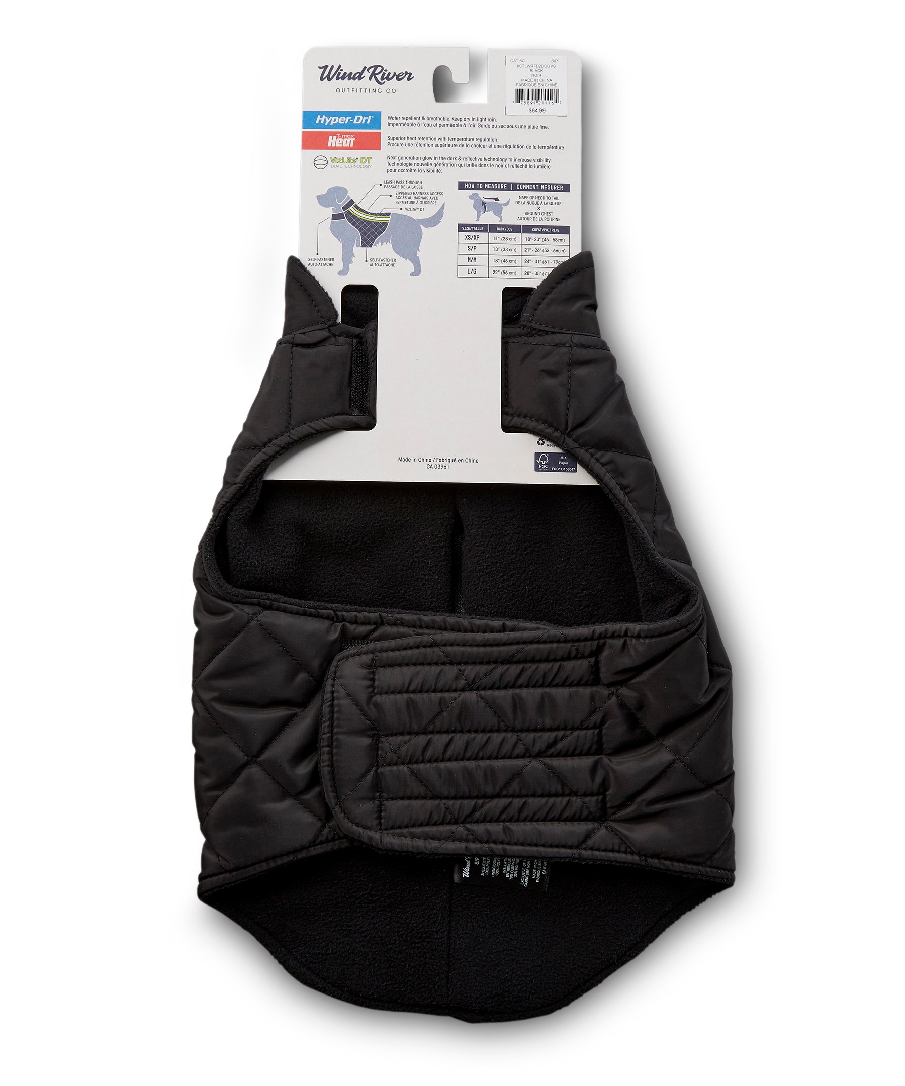 Gilet isolé T-MAX pour chiens avec Vizlite, WindRiver