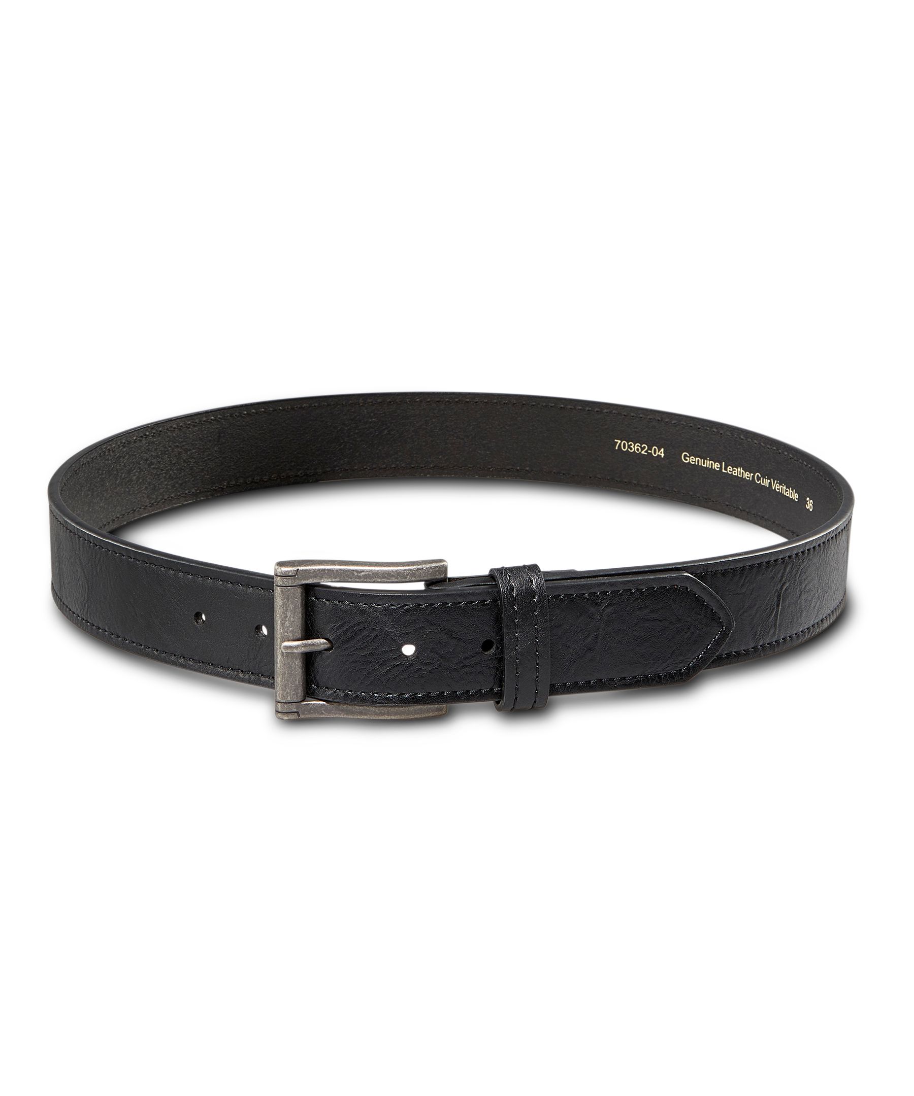 Denver Hayes Men's Durable Stitched Leather Belt