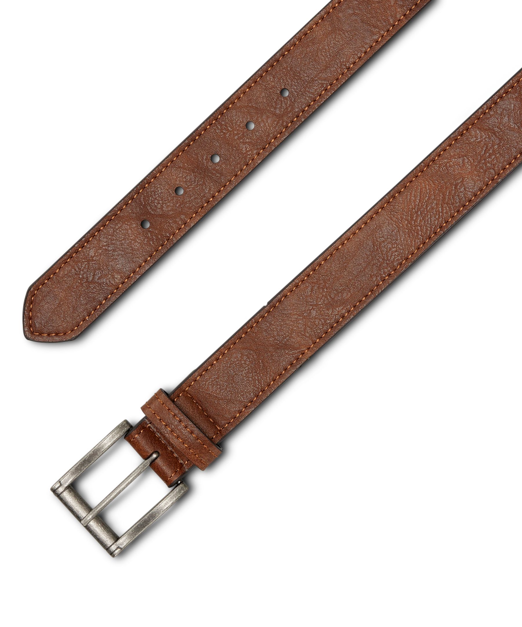 Denver Hayes Men's Durable Stitched Leather Belt