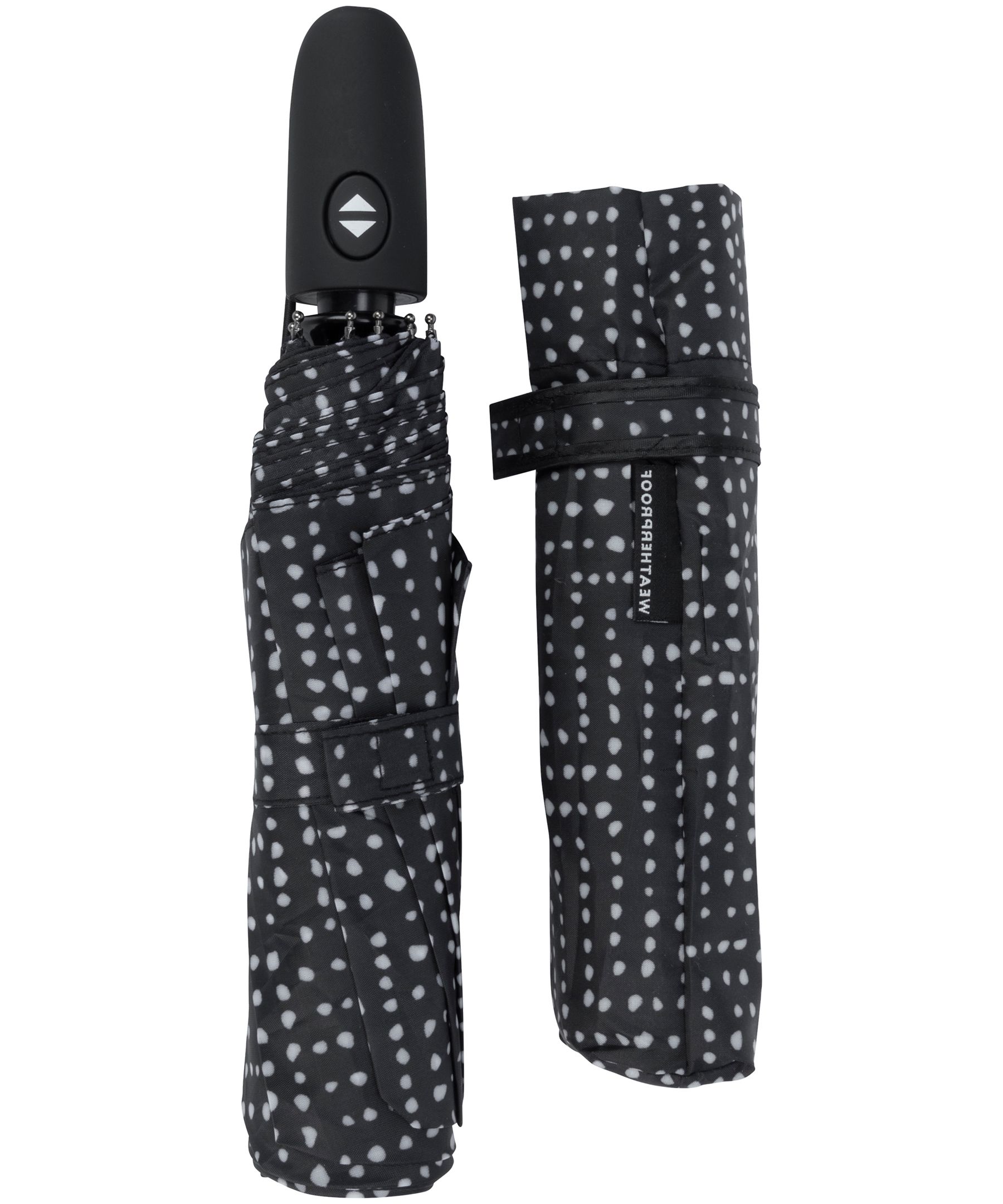 WEATHERPROOF Auto Open Close Blue Dot Umbrella - 42 Inch