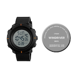 WindRiver Digital Water Resistant Watch with Carbon Strap Front_Flat