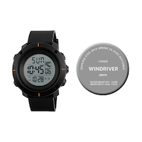 WindRiver Digital Water Resistant Watch with Carbon Strap Front_Flat