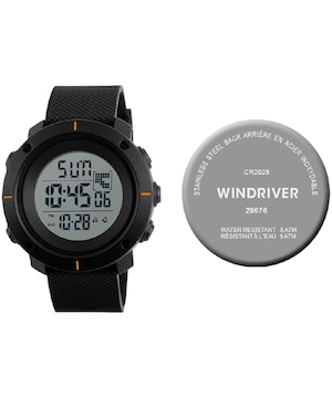 WindRiver Digital Water Resistant Watch with Carbon Strap