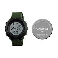 WindRiver Digital Water Resistant Watch with Carbon Strap Front_Flat