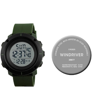 WindRiver Digital Water Resistant Watch with Carbon Strap