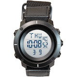 Montre numérique résistante à l’eau avec bracelet en Velcro, WindRiver Front_Flat