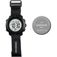 WindRiver Digital Water Resistant Watch with Velcro Strap Front_Flat
