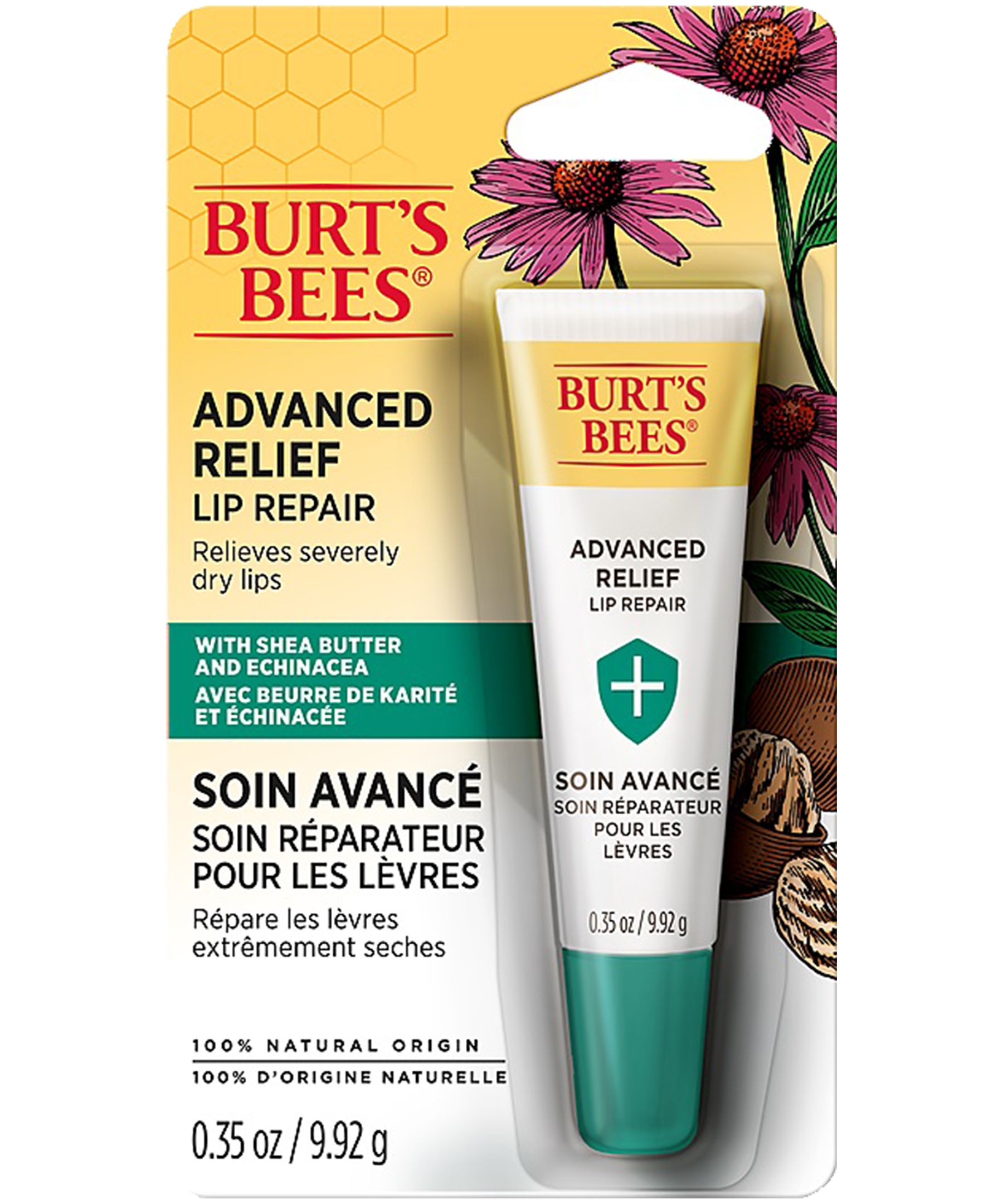 Crème soin réparateur pour les lèvres au beurre de karité et échinacée, Burts Bees Front_Flat