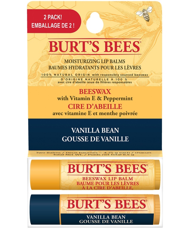 2 Pack Vanilla Bean Beeswax Lip Balm Front_Flat