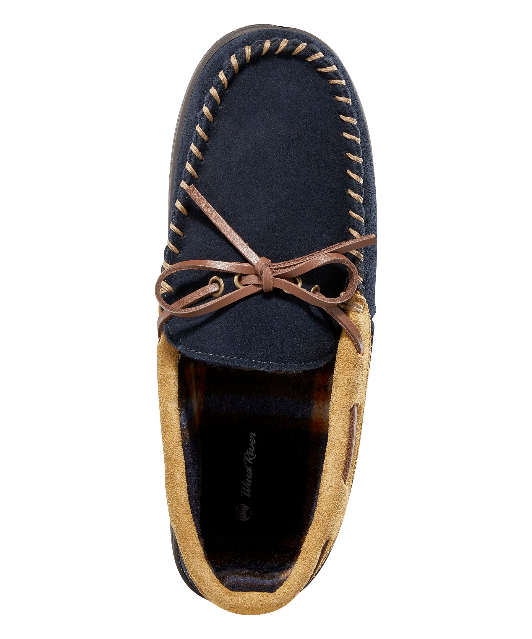 Pantoufles en suède cousues à la main pour hommes, WindRiver