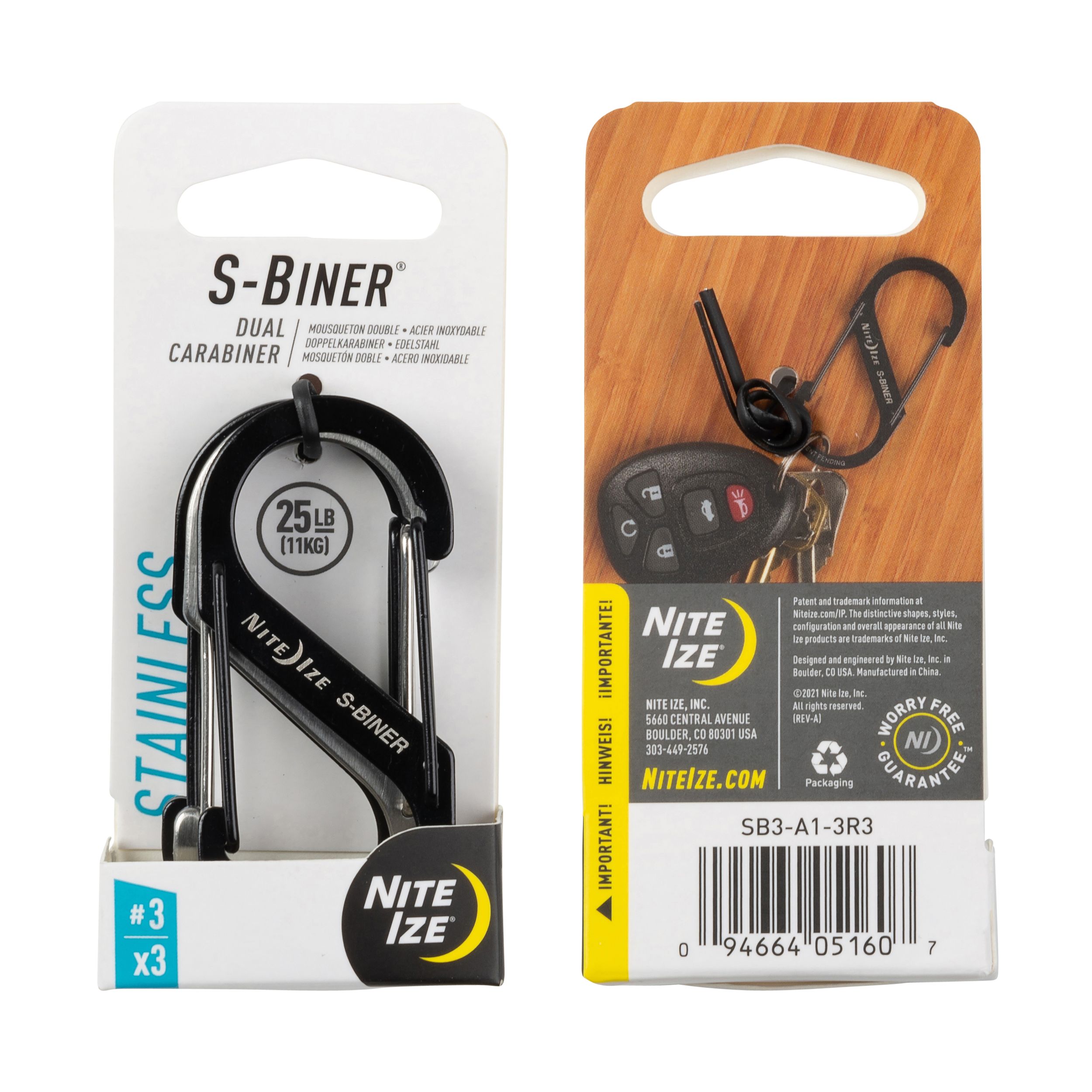 Nite Ize S-Biner 3 Stainless Steel 3-Pack | Mark's