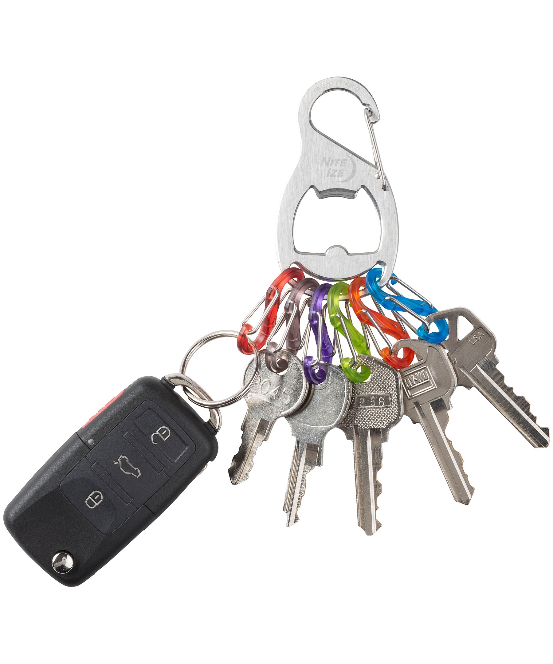 Mousqueton porte-clés avec attache, acier inoxydable, Key Rack S-Biner, Nite Ize Composite_or_Mixed